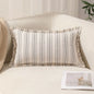 Summer Boho Pillow Covers 30x50 Living Room Sofa Fringed Edges Decorative Striped Throw Pillow Cover BreathableHome Decor