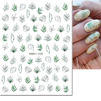 3d Nail Art Decals Elegant White RoyalBlue Roses Flowers Adhesive Sliders Nail Stickers Decoration For Nail Manicure