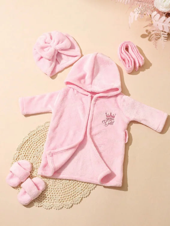 Newborn Photography Props Bathrobes Bath With Belt Shower Cap Outfit Photo Props for Infant Boys Girls Shoot  Accessories-HD