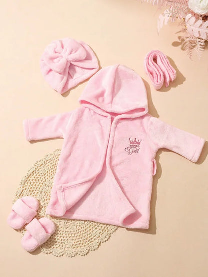 Newborn Photography Props Bathrobes Bath With Belt Shower Cap Outfit Photo Props for Infant Boys Girls Shoot  Accessories-HD