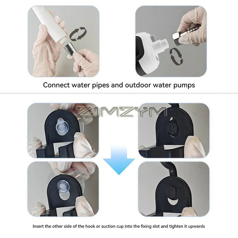 Electric Shower Pump Portable Rechargeable Waterproof Outdoor Camping Shower Kit With Light Booster Pump