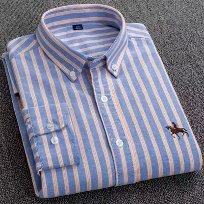 Large Size Full Men's Shirts 100% Pure Cotton Oxford Business Casual Shirt Soft Slim Fit Formal Plain Shirt Long Sleeve Clothes