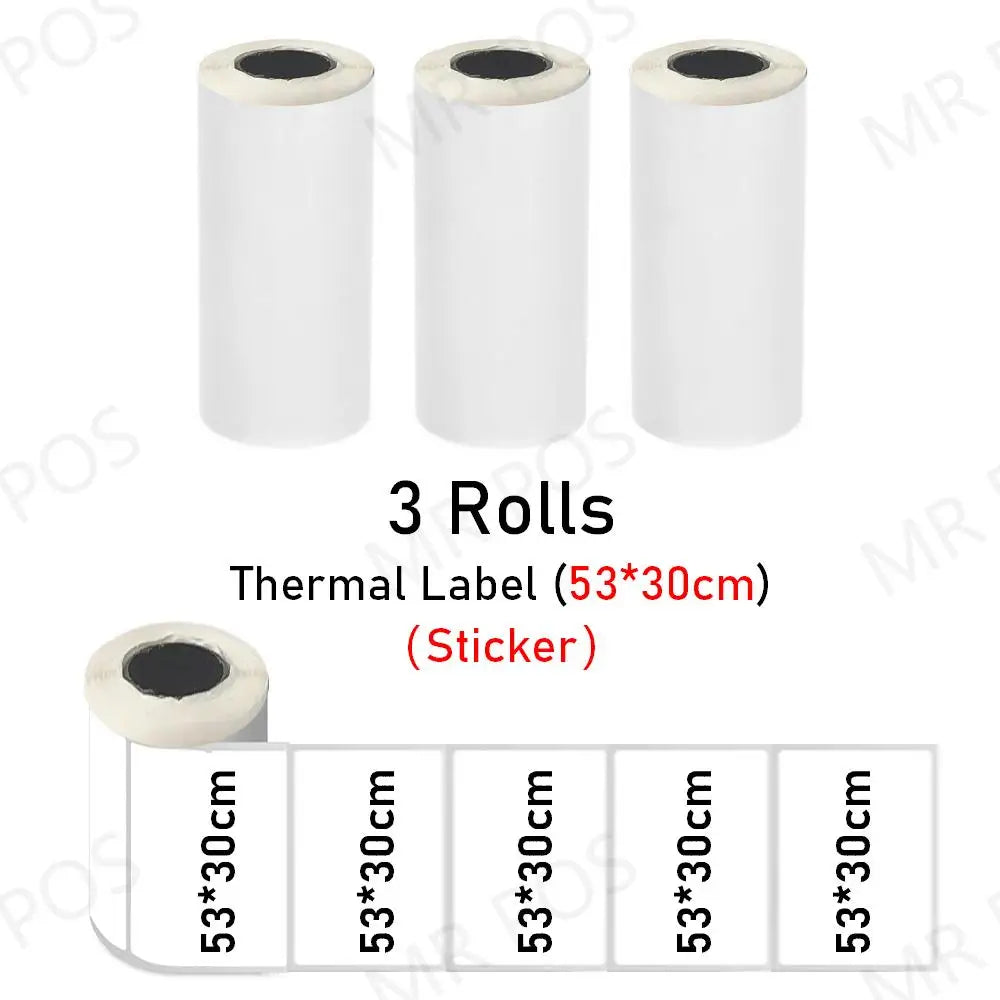 15mm Color Sticker Label White Thermal Label 57mm for Mini Portable Printer Receipt Photo Paper Safe Free BPA Smooth Printing