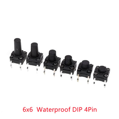 10 Models =100Pcs 6*6 Light Micro Touch Switch Set Push Button Switch Kit Height: 6*6*4.3MM~13MM  DIP SMD 2P/4P 6x6 Keys Tact