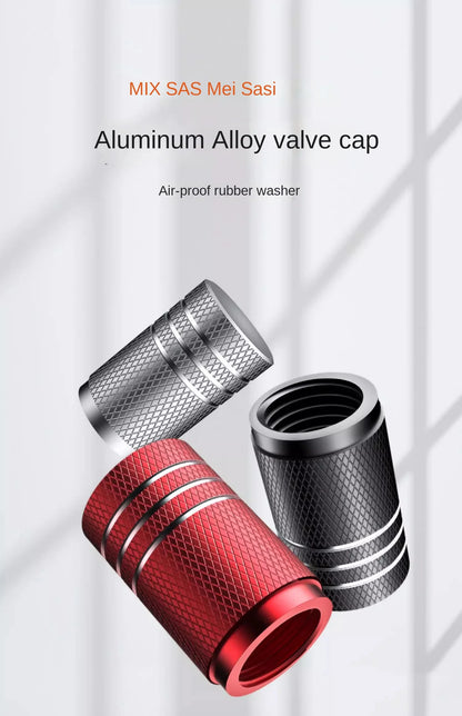 4Pcs Car Tire Valve Stems Cap Knurling Style Tire Valve Cap Aluminum Tire Wheel Stem Air Valve Cap car Universal accessories