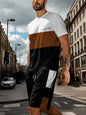 New Men's Cross Print T-Shirt and Shorts Set Stylish Streetwear Short-Sleeve Top and Shorts Combination Holiday Men's Apparel
