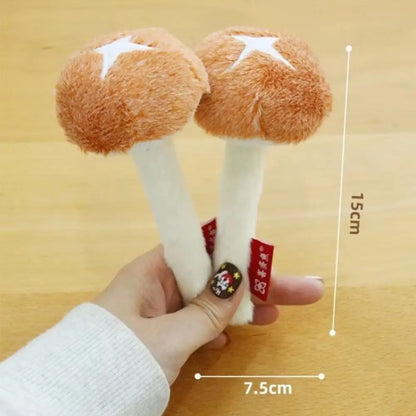 New Simulated Cat Chew Bite-resistant Soft Interactive Cat Non-toxic Mushrooms Shape Teaser Stick Interactive Play