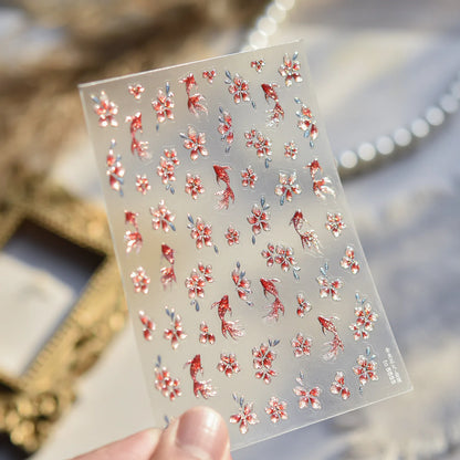 Shell Light Starfish Shell Nail Stickers Cute Starfish Decorative Stickers For Nails DIY 3D Self Adhesive Summer Manicure Decals
