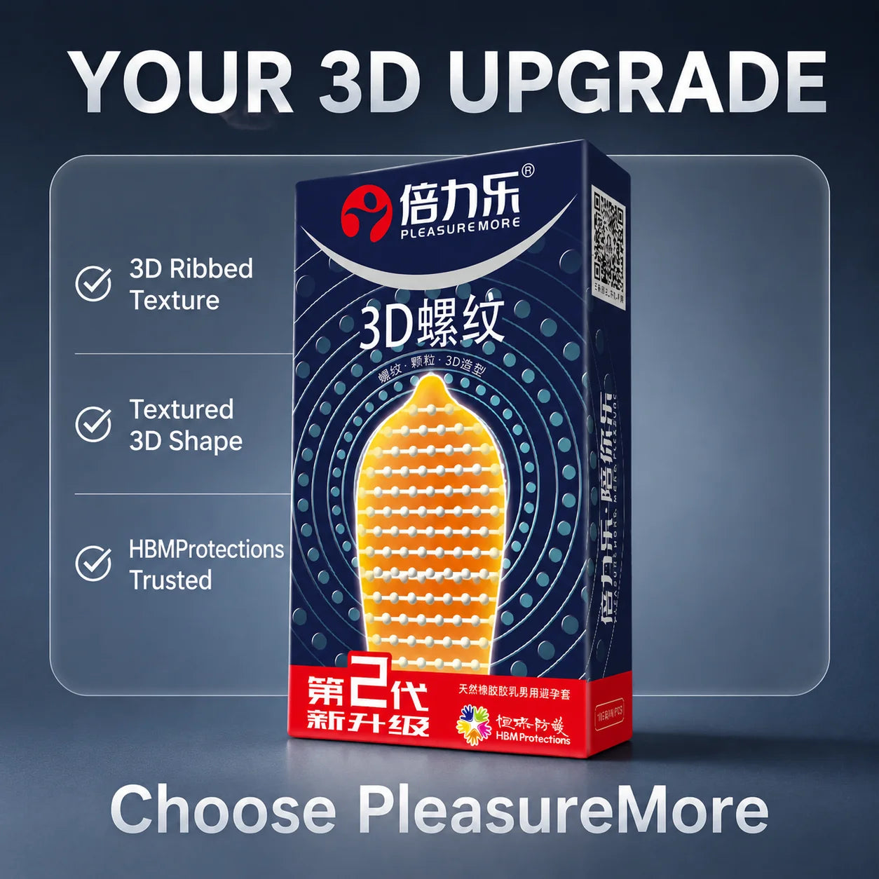 3D Ribbed Condoms 10pcs-50pcs Textured Studded Natural Latex Lubricated Men Extra Stimulation Smooth Silky Wet Sensation Beilile