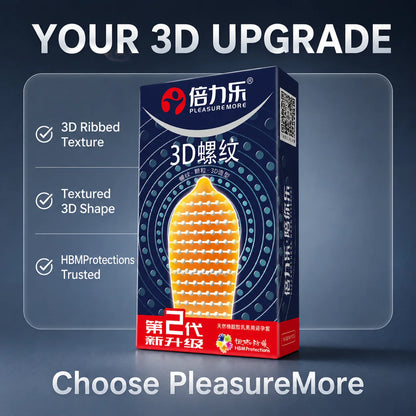 3D Ribbed Condoms 10pcs-50pcs Textured Studded Natural Latex Lubricated Men Extra Stimulation Smooth Silky Wet Sensation Beilile