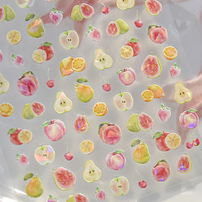 Colorful Water Bubble 5D Nail Art Stickers Goldfish Koi carp Dreamy Polarized Dreamlike Self Adhesive Delicate Manicure Decals
