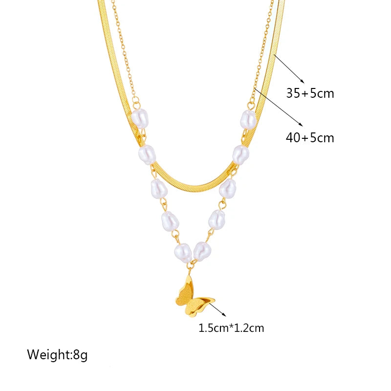 XIYANIKE 316L Stainless Steel Necklace for Women Gold Color New Trends Exquisite Chic Charming Birthday Fashion Jewelry Collier