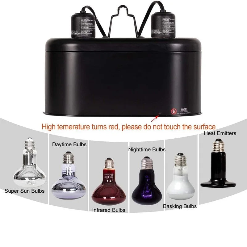 UVB Light Lampshade Fixture Dual Reptile Lamp Cap Combo Integration Design Heat Lighting Lamp Kit Bulb Holder Lampshade Emitter