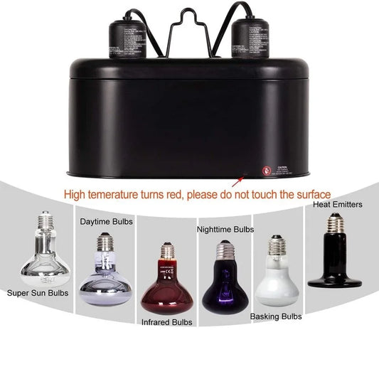 UVB Light Lampshade Fixture Dual Reptile Lamp Cap Combo Integration Design Heat Lighting Lamp Kit Bulb Holder Lampshade Emitter