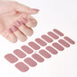 16Tips French Semi-Cured Gel Nail Wraps Sticker Pure Color Full Cover UV Gel Nail Polish Wraps Long-Lasting Nail Extension Decal