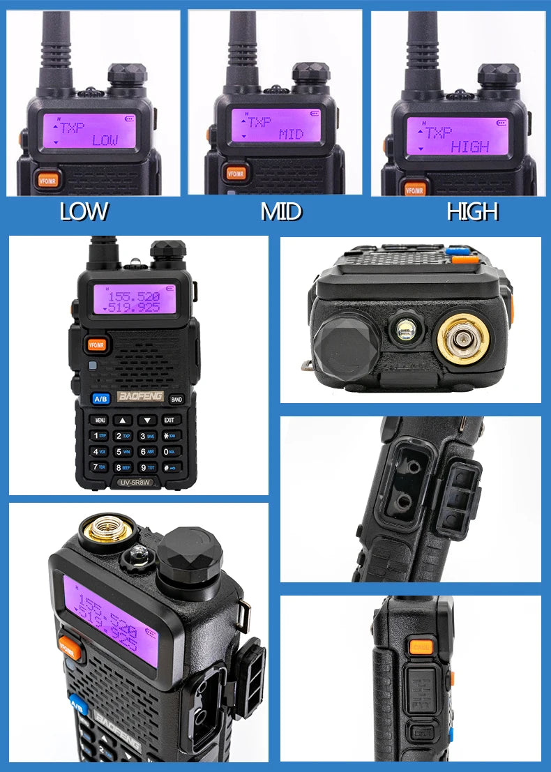 1/2PCS Baofeng UV 5R 5W 8W Walkie Talkie Portable Ham CB Radio Dual Band VHF UHF FM Transceiver Two Way Radio UV82 S9 K5 Plus