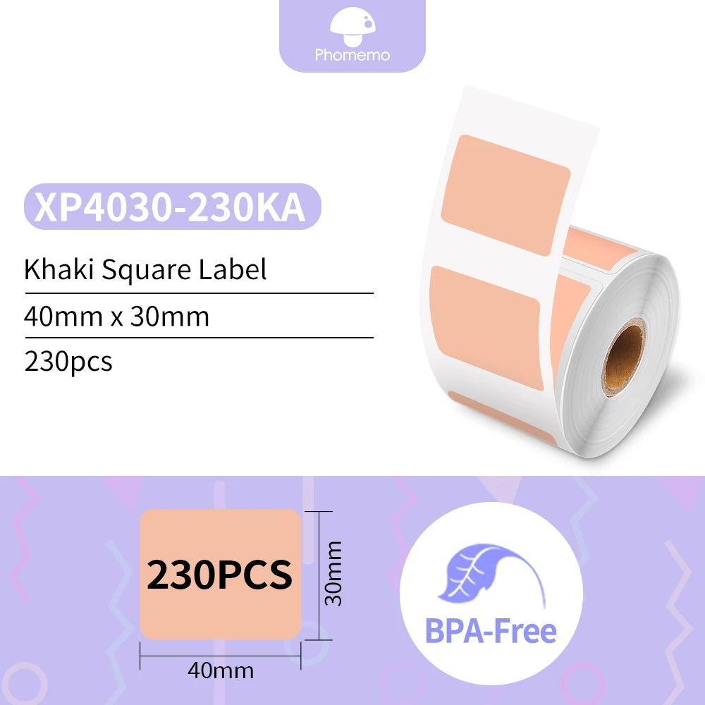 Phomemo Self-Adhesive Labels Paper for Phomemo M110/M200 Self-adhesive Label Printer Waterproof Tag Jewelry Tag Thermal Sticker