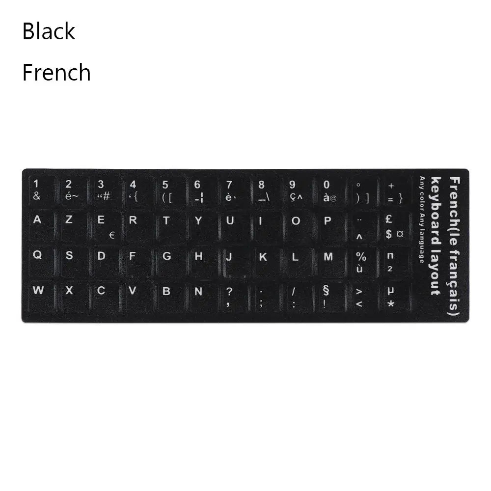Non-slip Arabic Deutsch Spanish Keyboard Stickers Russian Letter Alphabet Layout English Wear-resistant Keyboard Covers