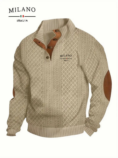 Henry Hoodie An Italian Milan Pattern Is a Warm Soft and Skin-Friendly Men's Autumn and Winter Pullover