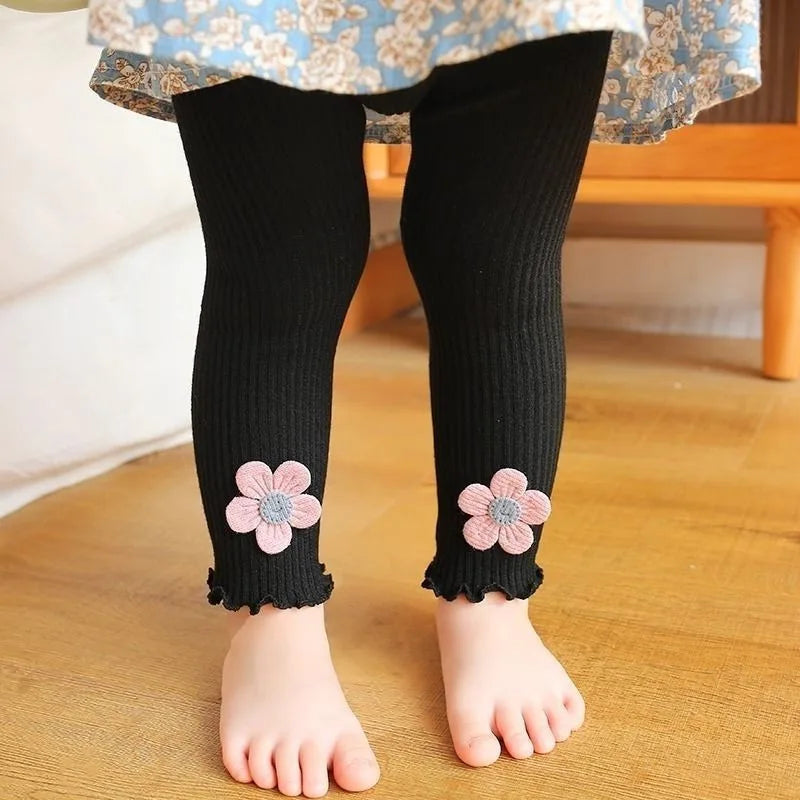 Baby Leggings for Spring and Autumn Cotton Children's Adjustable Pants Baby Girls Look Good Long Pants for Outerwear Clothing