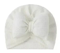 Cute Bowknot Baby Turban Hat Soft Newborn Baby Girls Indian Cap Solid Color Infant Boys Cap Beanies Headwrap