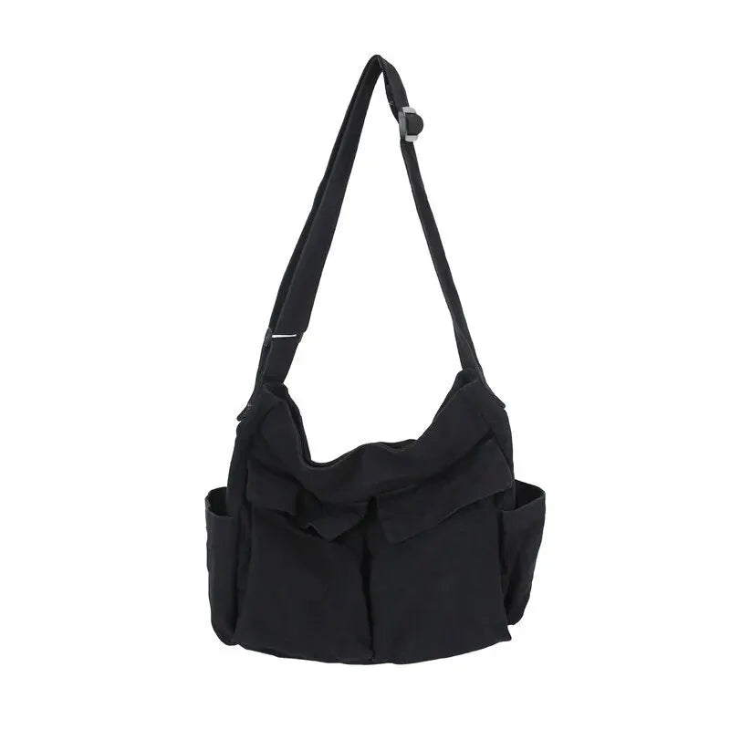 Classic Vintage Canvas Shoulder Bag Women Solid Soft Travel Women Crossbody Bag Large Capacity Fashion Handbag Tote Bag Women
