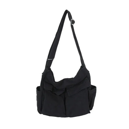 Classic Vintage Canvas Shoulder Bag Women Solid Soft Travel Women Crossbody Bag Large Capacity Fashion Handbag Tote Bag Women