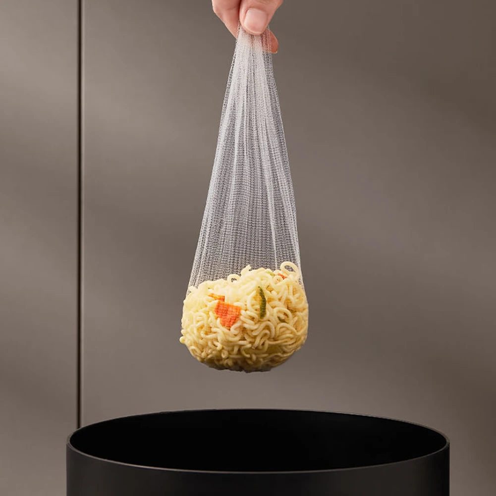 Kitchen Sink Filter Rack With 50pcs Net Filter Bag Foldable Multi-Purpose Drainage Basket Leftovers Soup Food Drainer Shelf