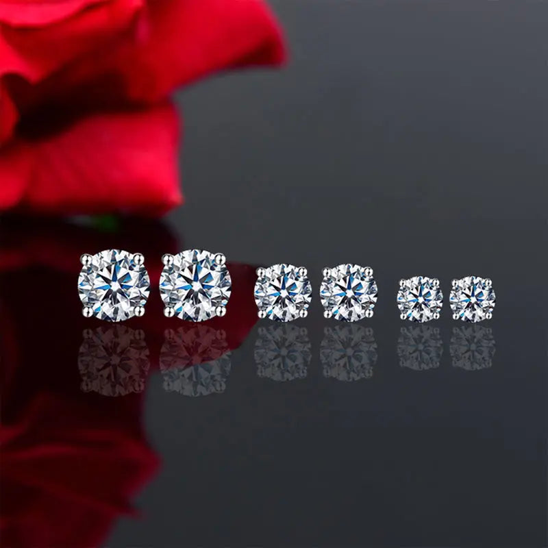 18K Plating Earrings S925 Sterling Silver D Color VVS1 Zircon Earring Stud for Women As Shinning As Diamond Wedding  Jewelry