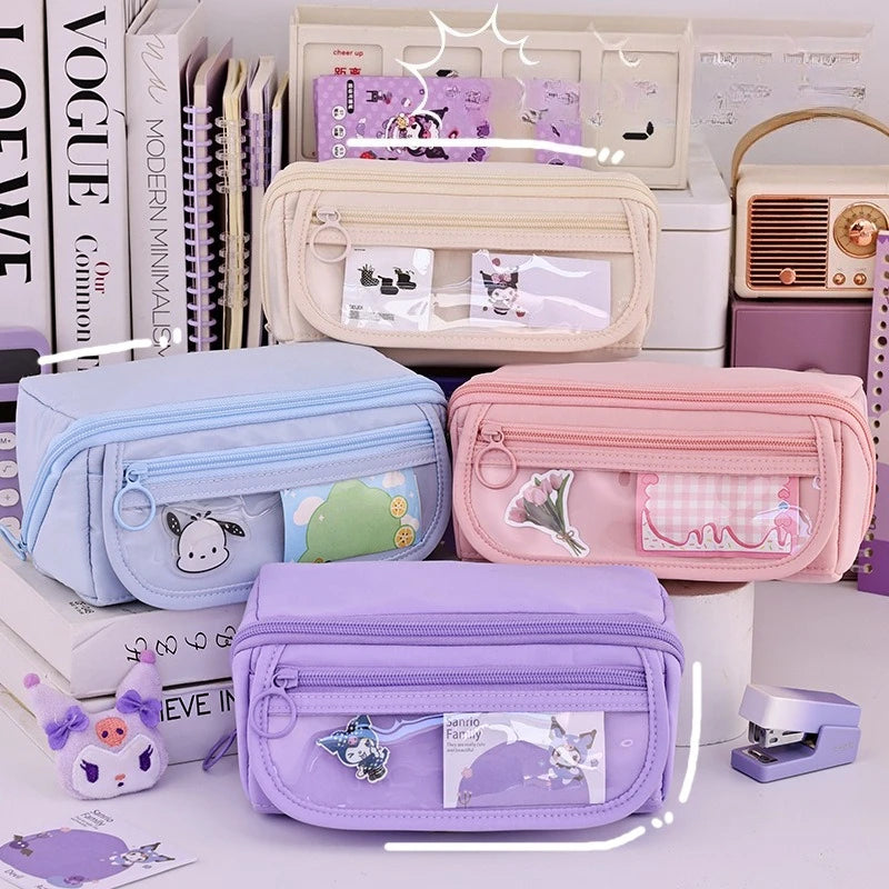 Large Capacity Pencil Case with Zipper - Portable Stationery Bag for Students, School & Office Supplies Storage