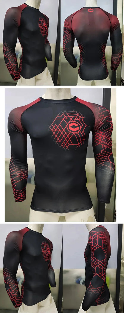 Cody Lundin New Designs Customized Short Sleeves Polyester Stretchy Rash Guards Shorts MMA BJJ Sets With Rubber Waistband