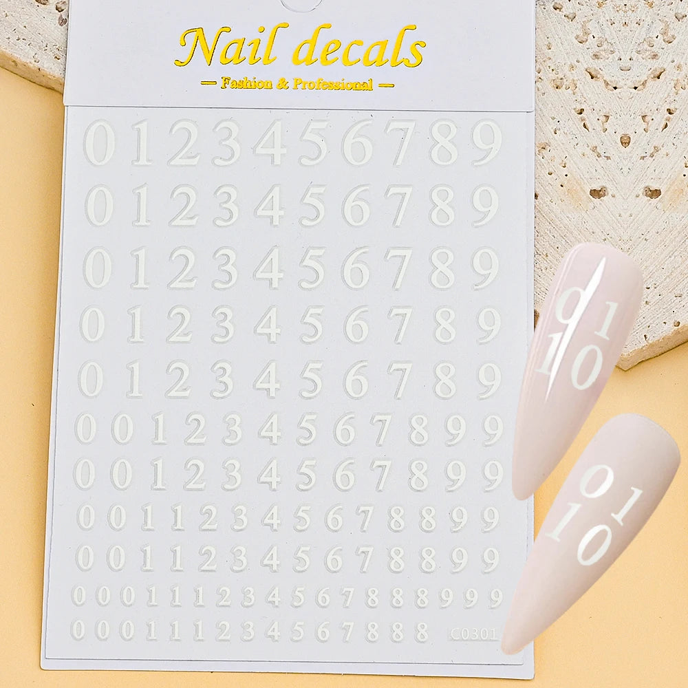 3D Glittery Gothic Letter Design Nail Art Stickers Uppercase Alphabet Letters Artistic Designs DIY Nail Art Decals Decoration #1