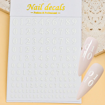 3D Glittery Gothic Letter Design Nail Art Stickers Uppercase Alphabet Letters Artistic Designs DIY Nail Art Decals Decoration #1
