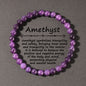 Natural Stone Real Amethyst Beads Bracelets 6/8/10mm Smooth Round Beaded Bracelet Men Women Stretch Jewelry Gifts