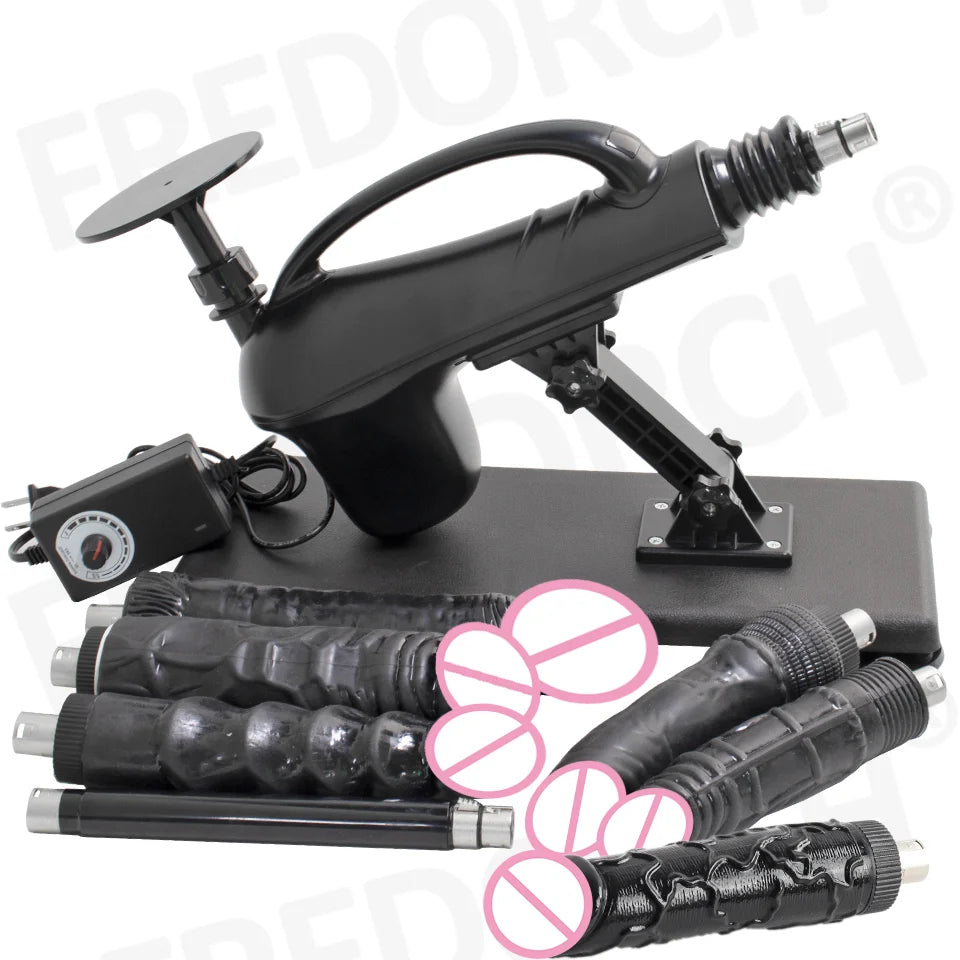 FREDORCH Sex Machines More Attachment Masturbating Pumping Sex Gun Adjustable with Dildo Couples Sex Toy Love Machine for Couple