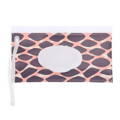 Cute EVA Baby Wet Wipe Pouch Wipes Holder Case Flip Cover Snap-Strap Reusable Refillable Wet Wipe Bag Outdoor Home Tissue Box