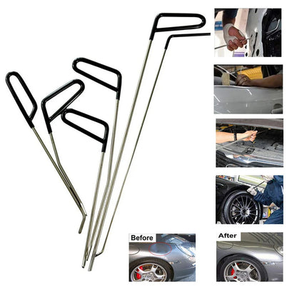 Car Hook Rods Paintless Dent Repair Hail Remover Hooks Rods Kits Auto Body Dents Stainless Steel Hands Tools