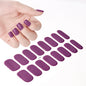 16Tips UV Semi-Cured Gel Nail Wraps Sticker 5D Pure Color Full Cover UV Lamp Gel Sticker Long-Lasting Nail Extension Patch Strip