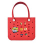 L Large Beach Bag EVA Rubber Waterproof Beach Travel Picnic Storage Basket Women's Shopping Handbag Hemp Bag Jelly Tote Bag