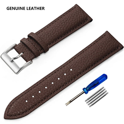 SAMCO Genuine Leather Watch Band 12/14/16/18/19/20/21/22/24 mm Watch Strap for Man Women High-quality Wrist Watchband + Tool