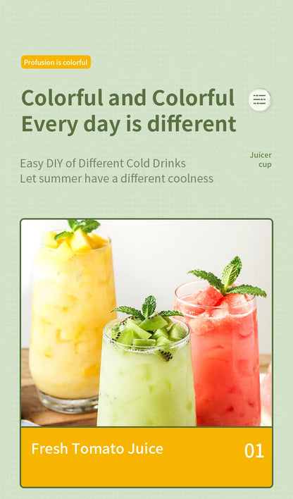 Digital Display Portable Juicer Cup USB Charging Juice Cup Home Multi-functional Automatic Fruit Blender Bottle For Home Kitchen