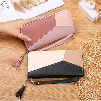 Fashion Zipper Wallets Womens Long Purses Handbags Coin Purse Cards Holder PU Leather Billfold Wallet