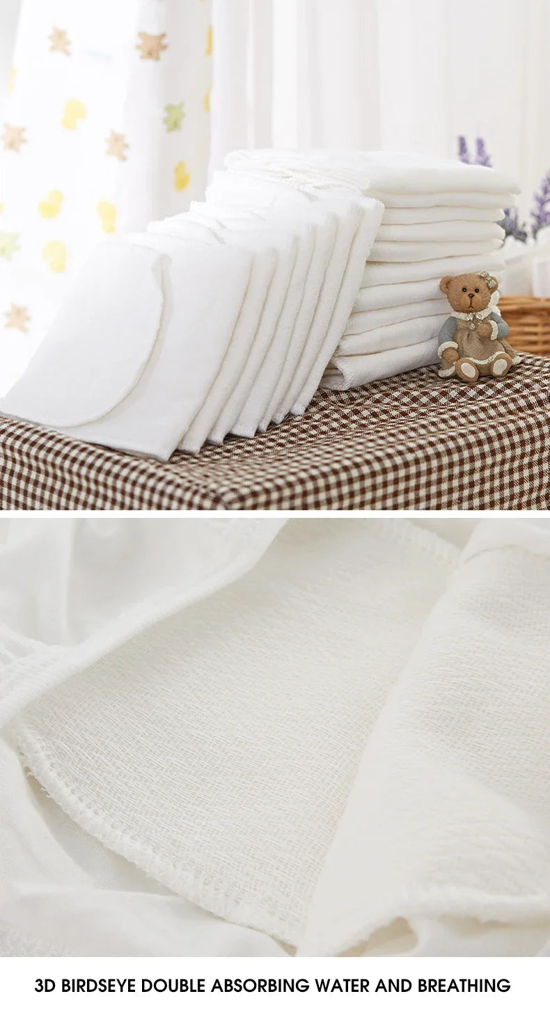 2/5/10Pcs Baby Diapers Reusable Washable Cotton Diaper Ecological Nappies Insert Cotton Cloth Breathable Absorbent Cloth Diapers