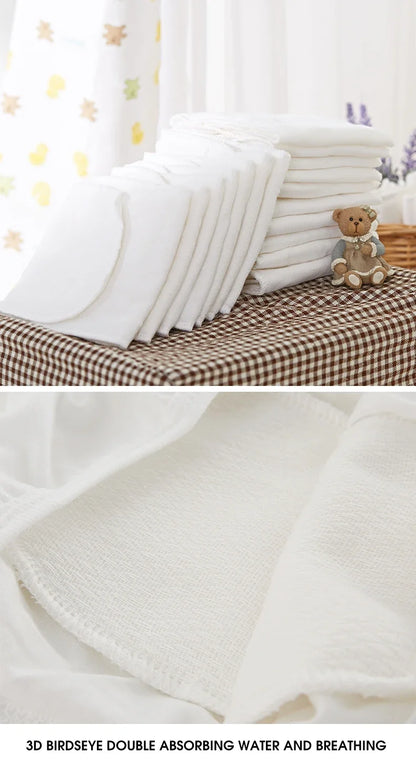 2/5/10Pcs Baby Diapers Reusable Washable Cotton Diaper Ecological Nappies Insert Cotton Cloth Breathable Absorbent Cloth Diapers
