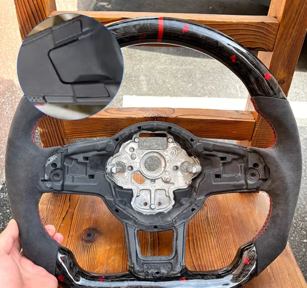 Carbon Fiber Steering Wheel Leather For Volkswagen Golf 7 7.5 GTI GTD GTE R 2013-2020 Polo GTI Tiguan Passat DSG