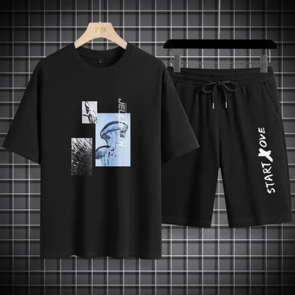 Summer Quick Drying Men's Sets Fashion Tracksuits Casual Breathable Short Sleeve 3D Printed Sports T-shirt+Shorts Basketball Set