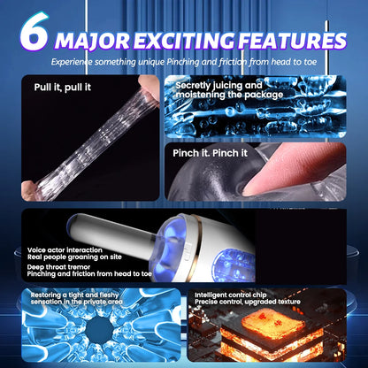 Sucking Vibration Male Masterburbatar Hands Free with 10 Sucking Vibration Modes Automatic Male Masturebster, Blowjobob Machine