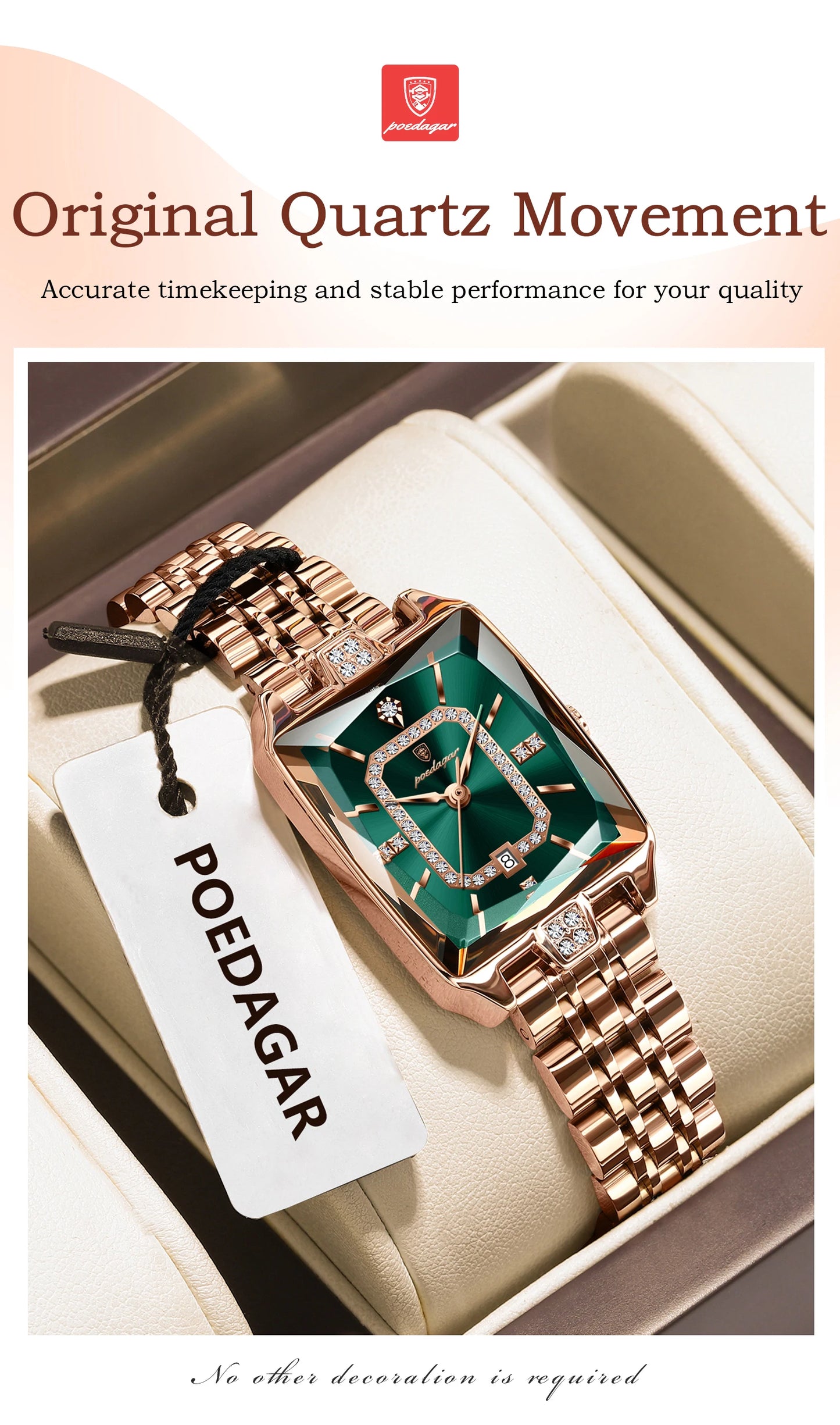 POEDAGAR Luxury Woman Watch Waterproof Date High Quality Casual Ladies Wristwatch Stainless Steel Quartz Elegant Women's Watches