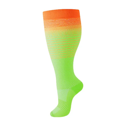2XL-4XL Plus Size Compression Socks for Women Men 20-30 MMHg Wide Calf Extra Large Knee High Flight Sock for Circulation Support