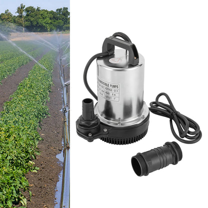 6000L/H Submersible Sewage Pump, 12V DC Sewage Dirty Water Pump 160W Stainless Steel Durable Drain Septic Sump Celler Pump